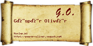Gáspár Olivér névjegykártya